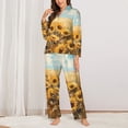 thumbnail image 2 of Picia Sunflower Field Bliss Pattern Women’s Long-Sleeve Sleepwear Set - Soft 2-Piece Loungewear with Pockets, Comfy PJs for Relaxing Nights-XX-Large, 2 of 7