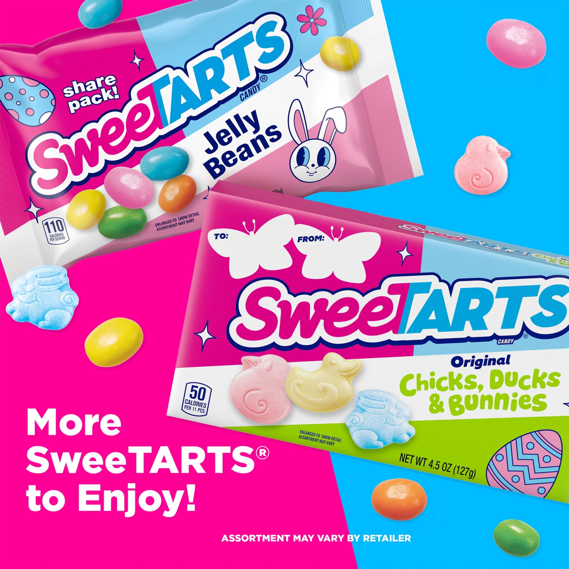 (3 pack) SweeTARTS Jelly Beans, Springtime Easter Candy Bag, 12 oz