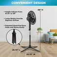 thumbnail image 5 of Comfort Zone 16 in. 3-Speed Adjustable-Height Pedestal Fan, Pink, 5 of 6