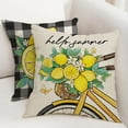 thumbnail image 2 of Summer Lemon Throw Pillow Covers 18 x 18 Stripes Hello Summer Buffalo Plaid Lemon Bicycle Truck Decorative Cushion Case for Sofa Couch Living Room, 2 of 6