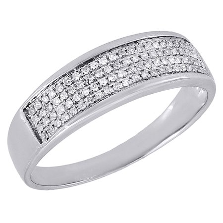 Jewelry For Less - Diamond 4 Row Wedding Band Mens 10K ...