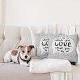 thumbnail image 4 of Ambesonne Saying Throw Pillow Cover 2 Pack, Message with Stripes Leaves, 20", Charcoal Grey and White, 4 of 7