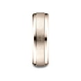 thumbnail image 3 of Benchmark� 14 Karat Rose Gold 7mm Comfort-fit Drop Bevel Swirl Finish Center Design Wedding Band Ring, 3 of 7