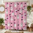 thumbnail image 2 of Halloween Pink Ghost Shower Curtain, Holiday Bathroom Decor, Polyester Fabric Waterproof Machine Washable, Halloween Home Party Decoration, 72 x 72 Inches, 2 of 7