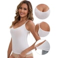 thumbnail image 3 of DARING DIVA Women's V Neck Camisole Tops with Spaghetti Straps S White, 3 of 6
