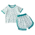thumbnail image 4 of kmaduk 100% Organic Cotton Baby Short Sleeve Pajama Sets, Toddler Boy Girl 2-Piece Sleepwear Green,Size 6-7 Years, 4 of 4