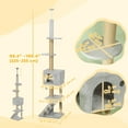 thumbnail image 3 of PawHut Floor to Ceiling Cat Tree 89"-104" Adjustable Height, Light Grey, 3 of 10