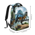 thumbnail image 3 of KLL Lake Forest Dinosaur A Print Casual Backpack for Men Women,Travel Casual Backpack Outdoor Activities Bag Daypack for Travel Hiking Shopping Daily, 3 of 5
