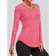 thumbnail image 3 of Rosvigor Womens Workout Tops V Neck Tee Shirts Quick Dry Long Sleeve Shirts for Women Loose Activewear Tops for Yoga Running Gym, 3 of 8