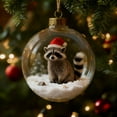 thumbnail image 4 of Christmas Six-Animal Snow Globes Ornament Set - Glass Balls with Santa Hat Figures and Mini Landscapes, Metal Top Rope Hanger, Ideal Holiday Gift for Tree, Home and Office, 4 of 6
