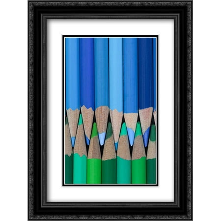 - Colored Pencils I 2x Matted 18x24 Black Ornate Framed Art Print by Mahan, Kathy