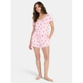 thumbnail image 2 of Valentine's Day Women's Knit Henley Top and Shorts Pajama Set from Way to Celebrate, 2-Piece, Sizes XS-3X, 2 of 5