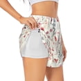 thumbnail image 3 of Lsque Wildflower Watercolor 3 Printed Women's Running Shorts with Liner Pockets,Elastic Quick Dry Workout Athletic Gym Yoga Shorts,Womens High Waist Shorts-X-Large, 3 of 9