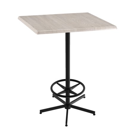 Holland 42  Black Square Base Square Table in 30  White Ash Top