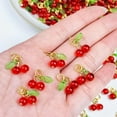 thumbnail image 2 of 30 Pcs Red Cherry Charms Mini Cute Glass Fruit Beads Charm Acrylic Beaded Charms with Loop for Earrings Bracelets Necklaces Jewelry Making DIY Crafts, 2 of 2