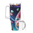 thumbnail image 2 of Fuzoiu Starry Sky Pine Tree Donut Print 40OZ Ice Bully Stainless Steel Insulated Cup with Handle and Straw - Perfect for Travel and Sports, 2 of 8