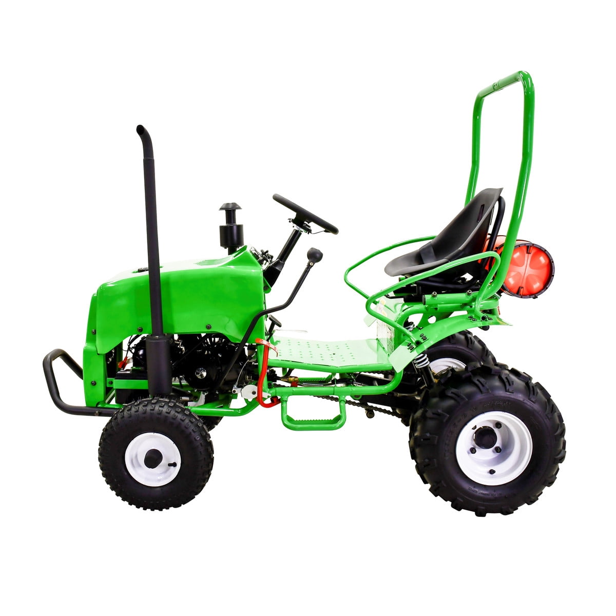 Massimo Mini Tractor 110cc 2WD Gas Go Kart – Kids & Youth Ride-On Utility Vehicle – Green