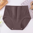 thumbnail image 2 of Women's Plus Size Briefs Underwear High-Waisted Cotton Lace-Trimmed Panties Tummy Control Full Coverage Underwear, 2 of 7
