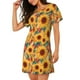 thumbnail image 2 of Disketp Diamond Bohemian Sunflower para Camisón Corto de Manga Corta para Mujeres, Camisón Cómodo con Escote Redondo, Bonito y Confortable, 2 of 6