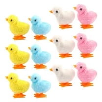 STOBOK 12Pcs Toy Chicken Simulation Plush Wind Up Chick for Kids and Pet Entertainment with Clockwork Design