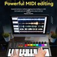 thumbnail image 1 of Mini Portable MIDI Control Keyboard, USB, Sequencer Keyboard, Backlit D Pads, 8 Knobs, OLED, 25-K, 1 of 5