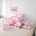 thumbnail image 6 of Homewish Cute Ribbon Bowknot Twin Bedding Sets 7-Piece for Teens Adults Female,Love Heart Print Bedding Comforter Set Microfiber,Dreamy Princess Breathable Sheet Sets,Super Cozy Room Decor, 6 of 8