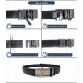 thumbnail image 4 of Leather Mens Ratchet Belt Sliding Adjustable Automatic Buckle Cut to Size, 4 of 36