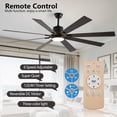 thumbnail image 2 of Luz de ventilador de techo led de 72" de nuez con 8 cuchillas de madera, control remoto, temperatura de color ajustable para sala de estar, dormitorio, 2 of 5