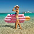 thumbnail image 2 of Flotador inflable para piscina, asiento seguro para nadar, aprender a flotador inflable de agua, balsa, piscina de verano, playa, helado inflable, piscina de goma, flotador, rosa) (colo, 2 of 4