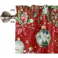 thumbnail image 5 of Red Christmas Balls Kitchen Curtains 63 Inch Length, Farmhouse Curtains & Drapes, Xmas Snowflake Botanical Rod Pocket Window Curtains for Living Room/Bedroom/Bathroom, 42" x 63", 2 Panels, 5 of 5