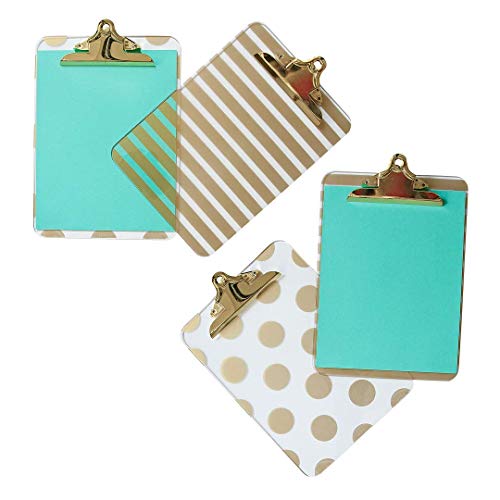 Blu Monaco Decorative Clipboard Set of 4 Gold Clipboards Walmart