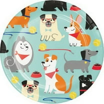 Dog Party Dessert Plates - Party Supplies - 7 Plates - 1 pack of 8"