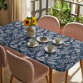 thumbnail image 3 of Dandelion Table Cloths for 6 Foot Rectangle Tables, Navy Blue Flowers Modern Minimalist Spring Patio Waterproof Elastic Fitted Tablecloths, Washable Rectangular Table Cover for Camping, 3 of 8