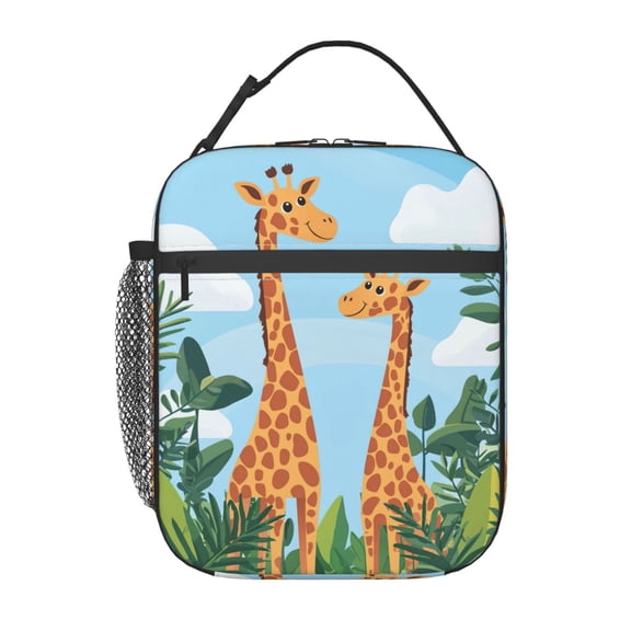 Giraffe Lunch Box Reusable Portable Lunch Bag Tote Bag for Work Picnic Hiking