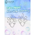 thumbnail image 2 of Shiyou-faux Piercings de Mamelon, Anneaux de Mamelon Réglables, Design Chaîne Bijoux de Perçage de Mamelon Non Percé, Forme de Fleur Bijoux de Mamelon, 2 of 4