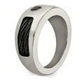 thumbnail image 5 of Grey Titanium Ring Band Wedding Black Spinel Round, 5 of 7