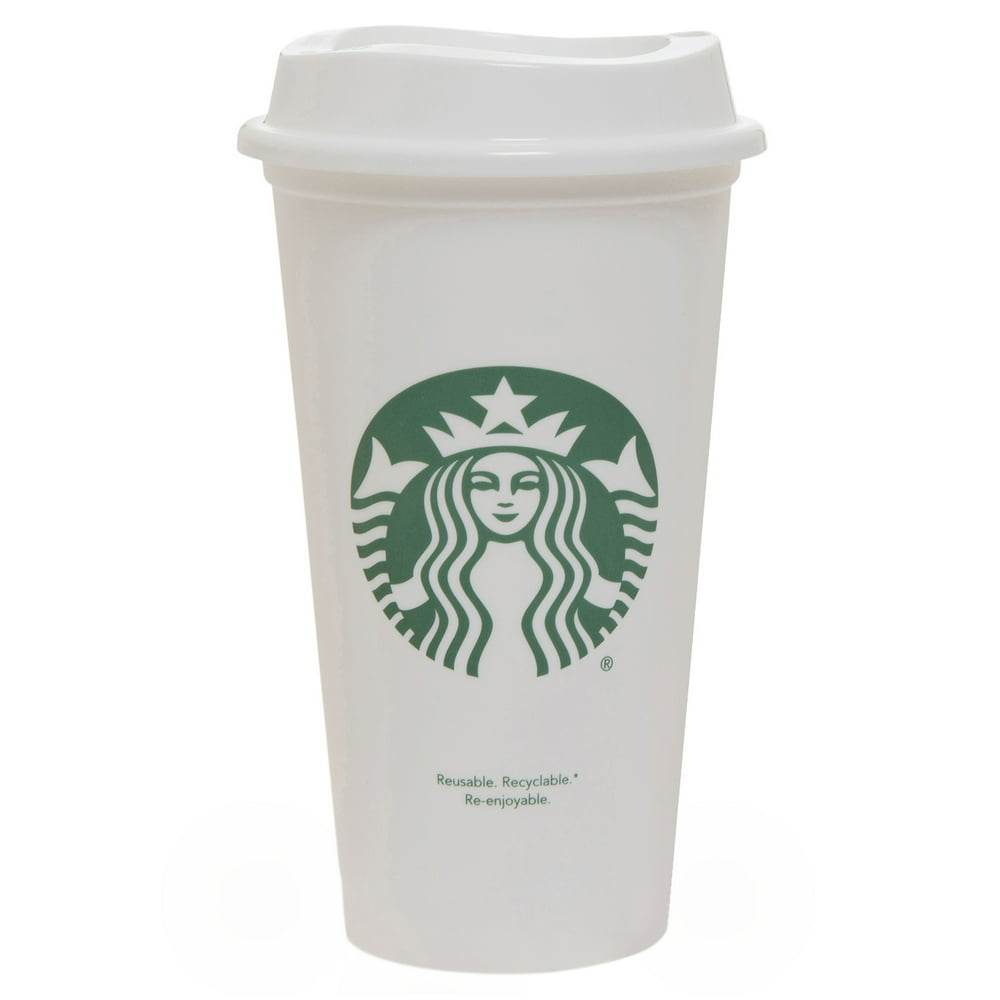 Starbucks 16 Ounce White Reusable Cups, 6 Count
