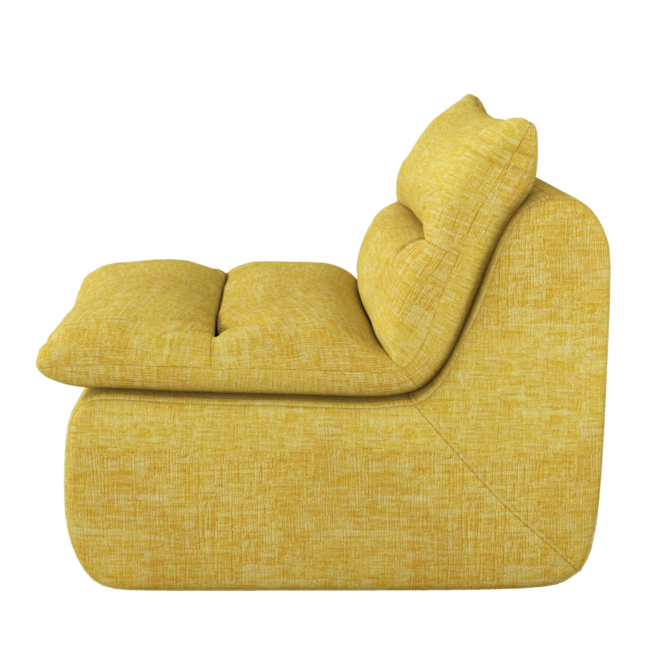 Aukfa 150" U-Shape Sectional Sofa with Ottoman, 6-Seater Chenille Modular Couch, Free Combination & Side Pockets, Yellow