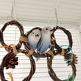 thumbnail image 4 of Birds Parrots Hand-woven Hanging Ring Perch Stand Bird Swing Climbing Toy with Bells Pine Cones Cage Supplies, 4 of 8