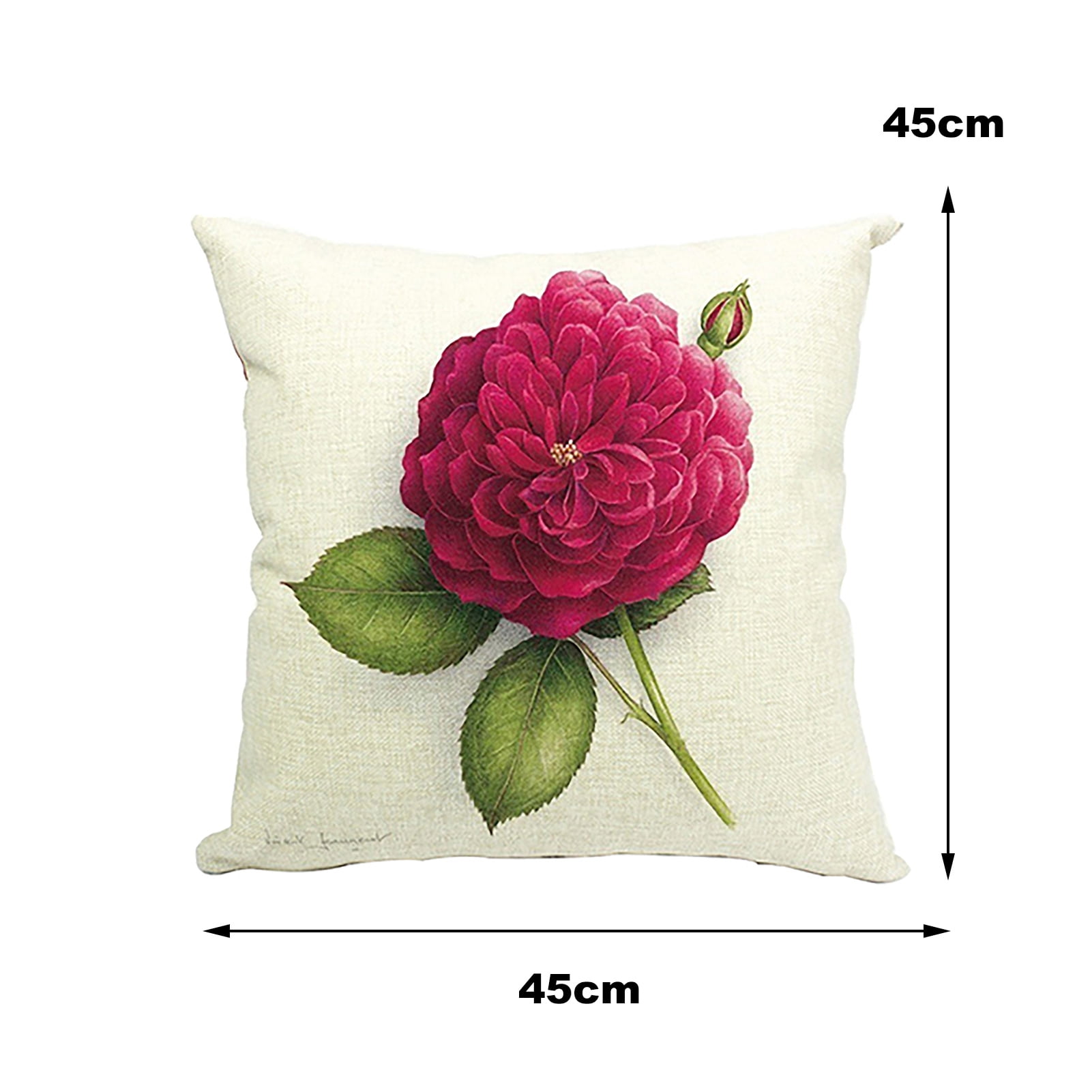 Pianpianzi Rose Pillows Decorative Throw Pillows Printed Silk Pillowcase Plain Throw Pillows 18 x 18 Pillowcase Peach Sofa Cartoon Bedroom Living Home