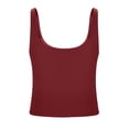 thumbnail image 5 of Nestiefly Racerback Crop Tank Tops for Women - U Neck Yoga Padded Longline Sports Bras Workout Wine XL, 5 of 7