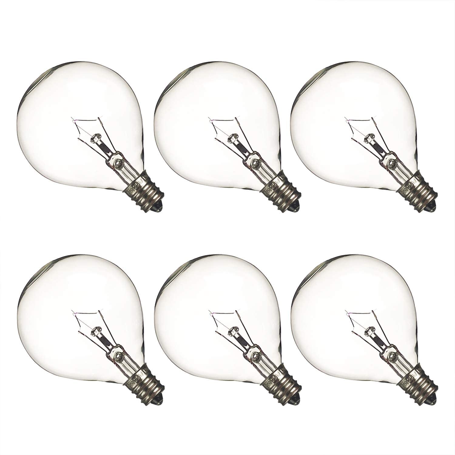 Jslinter G50 25 Watt Wax Warmer Bulbs for Full Size Scentsy Warmers, 6-Pack
