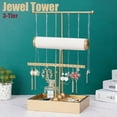 thumbnail image 2 of 1pc 3-Layer Jewelry Display Rack, Adjustable Necklace Holder, Maximize Your Jewelry Collection With This T-shaped Jewelry Display Stand, Jewelry Earring Storage Rack, Earring Necklace, Bracelet, Hair, 2 of 4