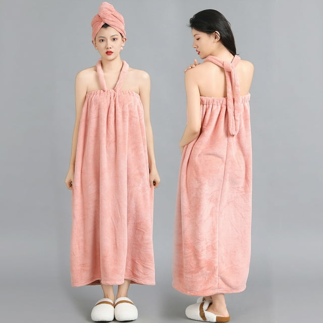 4PCS Towel Wrap For Women Spa Soft Bathrobe Lightweight Dry Wrap Towel Full Length Adjustable Beach Pool Bathrobe