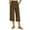 Brown, variant on Capri Pants for Women Elastic High Waisted Pull on Side Split Wide Leg Cropped Pants Dressy Casual Palazzo Capris