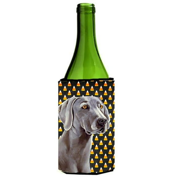Weimaraner Candy Corn Halloween Portrait Wine bottle sleeve Hugger - 24 oz.