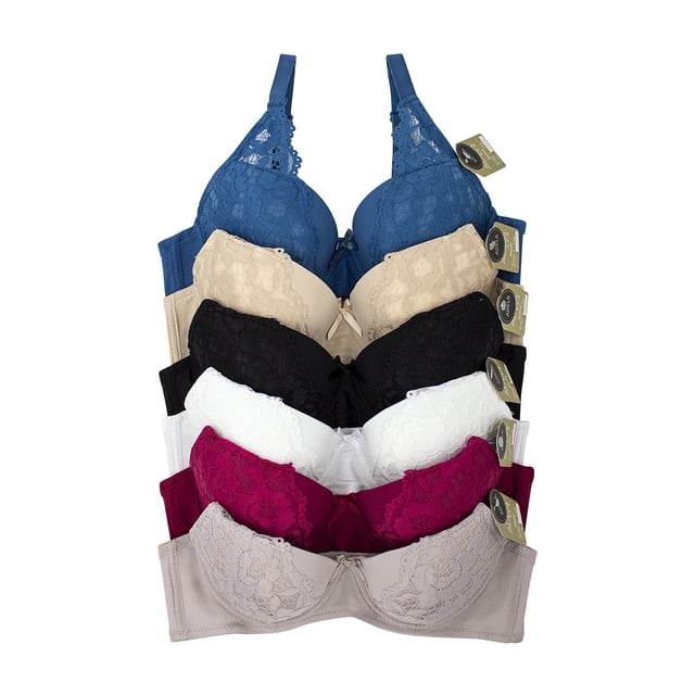 Paquete de Brasier Adda Lingerie Modelo Adela, Brasier con varilla, Colores surtidos