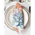 thumbnail image 2 of Hokiten Kitchen Dinner Napkins Set of 4 Boho Ocean Coral Cloth Napkins Reusable Washable Table Napkins for Weddings Cocktail Parties Holiday Table Decor 20x20 Inch, 2 of 8