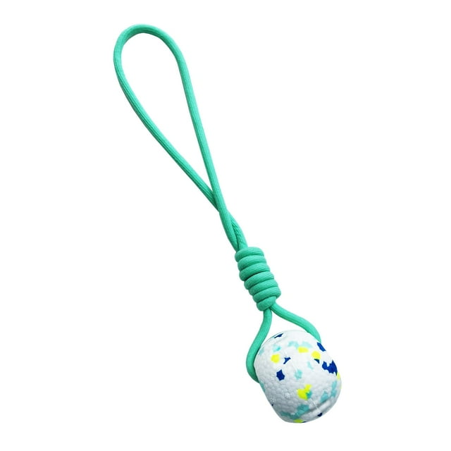 Dog Training Ball on Rope Knot Rope Dogs Toys for Small Medium Dogs blue