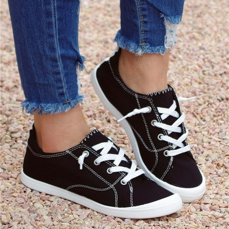 

Womens Canvas Shoes Casual Cute Sneakers Low Cut Lace up Fashion Comfortable for Walking